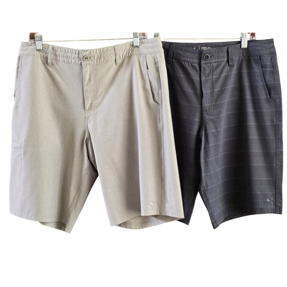 Lot Of 2 O'Neill Crossover Shorts Mens SZ 34 Cargo Pocket Hybrid LTGray Dk Gray